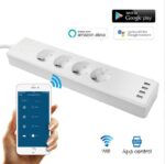 Tuya Smart Power Strip Tuya Smart Remote APP Sub-control European Smart Wiring Board Supports Alexa Voice