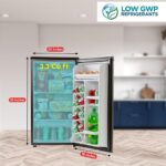 roomwell E-Star 3.3 Cu Ft Mini Fridge without Freezer - AUTO DEFROST, Reversible Single Door, Glass Shelf Refrigerator - A Space-Saving Marvel for Your Bedroom, Dorm, and Office - Image 6