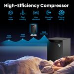 roomwell E-Star 3.3 Cu Ft Mini Fridge without Freezer - AUTO DEFROST, Reversible Single Door, Glass Shelf Refrigerator - A Space-Saving Marvel for Your Bedroom, Dorm, and Office - Image 3