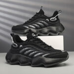 Dad Shoes New Korean Style Fashionable Ins Platform Black Low-top Sneakers Spring Leisure All-matching Men's Shoes - Image 3