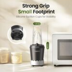TOPZEE Personal Smoothie Blender, 1000W Single-Serve Blender with 24oz To-Go Cup, Twist-On Start/Stop, for Protein Shakes & Smoothies, Compact Countertop Blender, Black - Image 8
