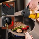 YARRAMATE 16oz/470ml Glass Olive Oil Sprayer for Cooking with Stickers, 2 in 1 Oil Dispenser for Kitchen Gadgets, Food Grade Premium Spray Bottle with Portion Control for Salad, Frying, BBQ (Black) - Image 8