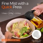 YARRAMATE 16oz/470ml Glass Olive Oil Sprayer for Cooking with Stickers, 2 in 1 Oil Dispenser for Kitchen Gadgets, Food Grade Premium Spray Bottle with Portion Control for Salad, Frying, BBQ (Black) - Image 4