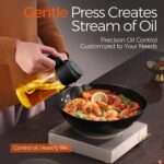YARRAMATE 16oz/470ml Glass Olive Oil Sprayer for Cooking with Stickers, 2 in 1 Oil Dispenser for Kitchen Gadgets, Food Grade Premium Spray Bottle with Portion Control for Salad, Frying, BBQ (Black) - Image 5