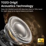 TOZO NC9 Hybrid Active Noise Cancelling Wireless Earbuds, 6 Mics ENC Clear Call, IPX8 Waterproof, in Ear Bluetooth 5.3 Headphones Stereo Bass Ear Buds 60H Playtime with LED Display 32 EQs via APP - Image 5